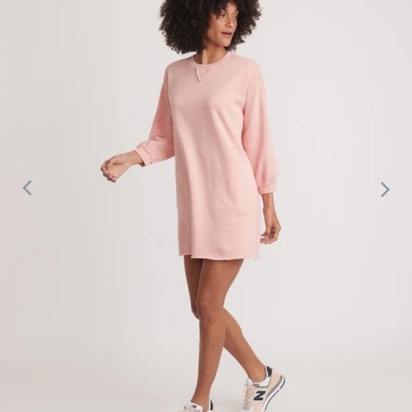 MARINE layer Sweatshirt Dress in Seashell Pink - Picture 6 of 8